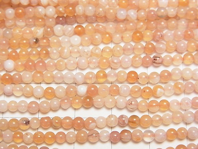 [Video]Orange Botswana Agate Round 3mm 1strand beads (aprx.15inch/38cm)