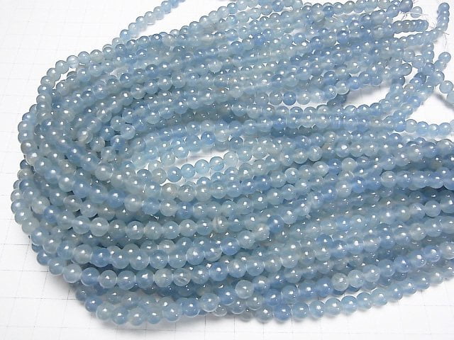 [Video] Natural Blue Calcite AA++ Round 6mm half or 1strand beads (aprx.15inch/38cm)