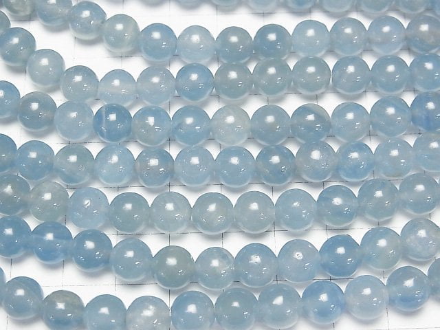 [Video] Natural Blue Calcite AA++ Round 8mm half or 1strand beads (aprx.15inch/38cm)