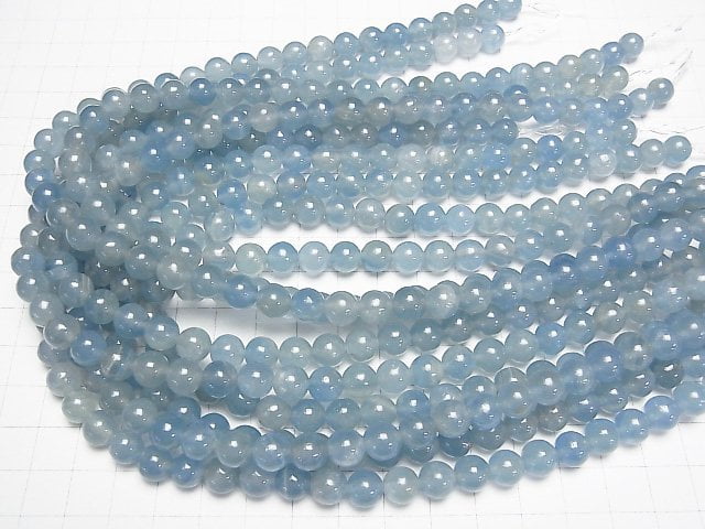 [Video] Natural Blue Calcite AA++ Round 8mm half or 1strand beads (aprx.15inch/38cm)