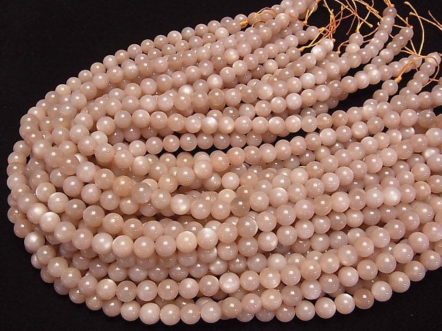 [Video] Peach Moonstone AA+ Round 8mm 1strand beads (aprx.15inch/37cm)