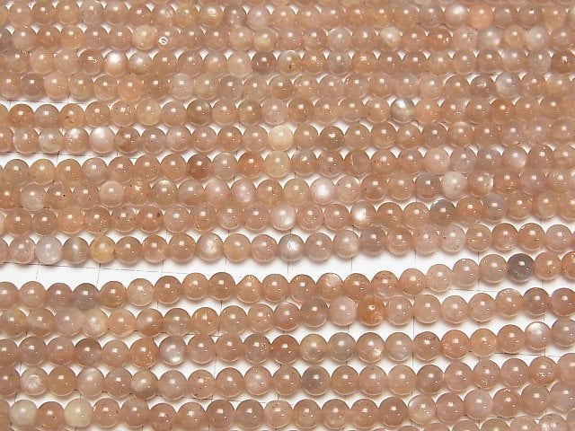 [Video] Orange Moonstone AA Round 4.5mm 1strand beads (aprx.15inch/38cm)
