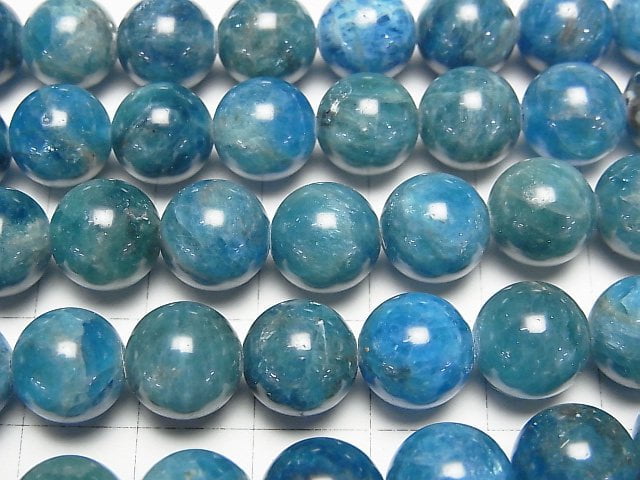 [Video] Blue Apatite AA Round 10mm half or 1strand beads (aprx.15inch/37cm)