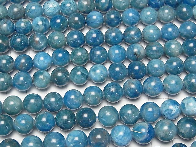 [Video] Blue Apatite AA Round 10mm half or 1strand beads (aprx.15inch/37cm)