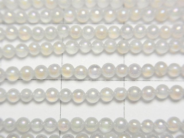 [Video] Flash, White Chalcedony Round 2mm 1strand beads (aprx.15inch/38cm)