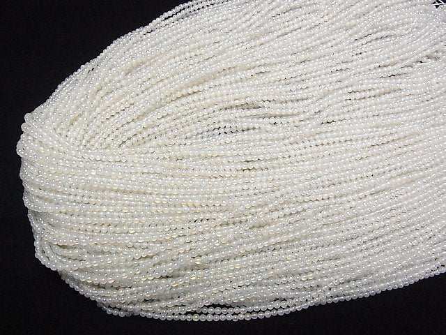 [Video] Flash, White Chalcedony Round 2mm 1strand beads (aprx.15inch/38cm)