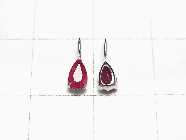 [Video] [Japan] Longido (Tanzania) High Quality Ruby AAA Pear shape Faceted 5x3mm Pendant [K10 White Gold] 1pc