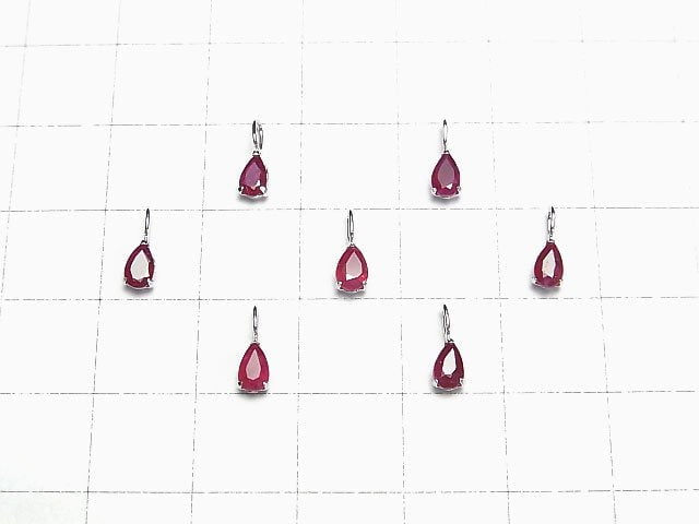 [Video] [Japan] Longido (Tanzania) High Quality Ruby AAA Pear shape Faceted 5x3mm Pendant [K10 White Gold] 1pc