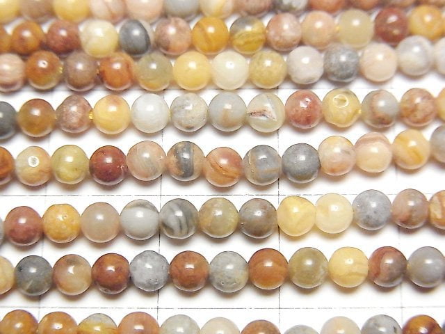 [Video]Crazy Lace Agate Round 3mm 1strand beads (aprx.15inch/38cm)