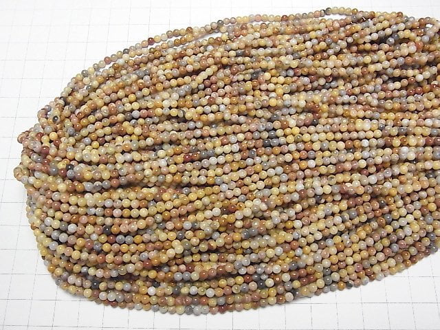 [Video]Crazy Lace Agate Round 3mm 1strand beads (aprx.15inch/38cm)