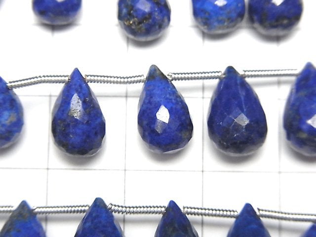 [Video]High Quality Lapislazuli AA++ Drop Faceted Briolette half or 1strand (16pcs)