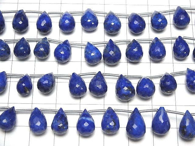 [Video]High Quality Lapislazuli AA++ Drop Faceted Briolette half or 1strand (16pcs)