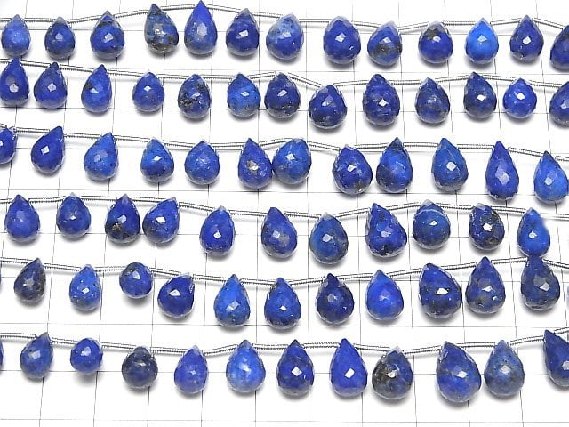 [Video]High Quality Lapislazuli AA++ Drop Faceted Briolette half or 1strand (16pcs)