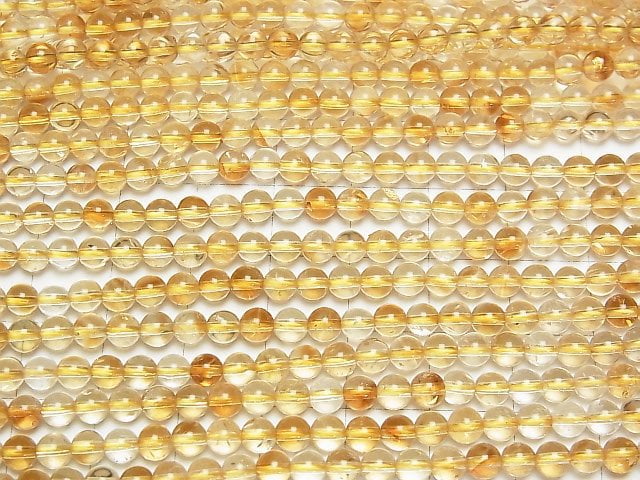 [Video] Phantom Citrine AA+ Round 4mm 1strand beads (aprx.15inch/38cm)