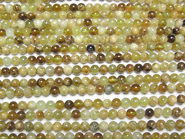 [Video] Grossular Garnet AA Round 4mm 1strand beads (aprx.15inch/38cm)