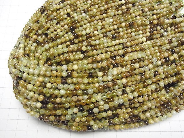 [Video] Grossular Garnet AA Round 4mm 1strand beads (aprx.15inch/38cm)