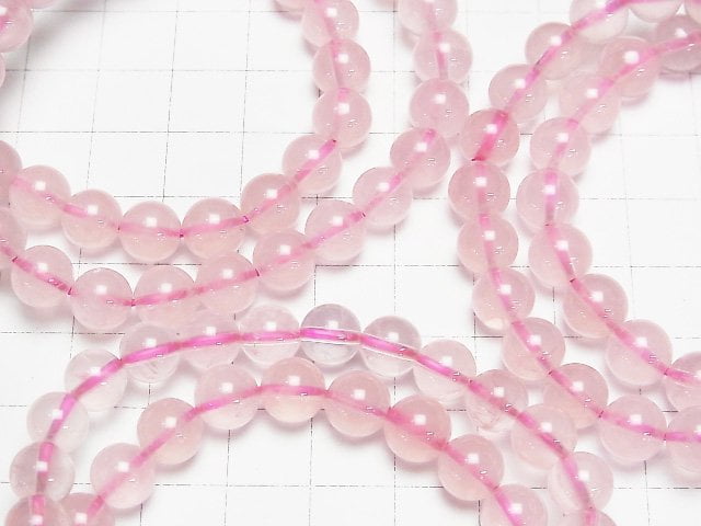 [Video] Madagascar Deep Rose Quartz AAA Round 8mm Bracelet