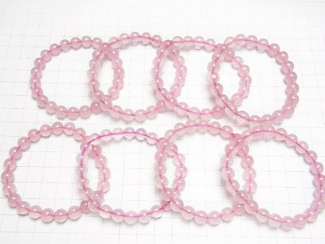 [Video] Madagascar Deep Rose Quartz AAA Round 8mm Bracelet