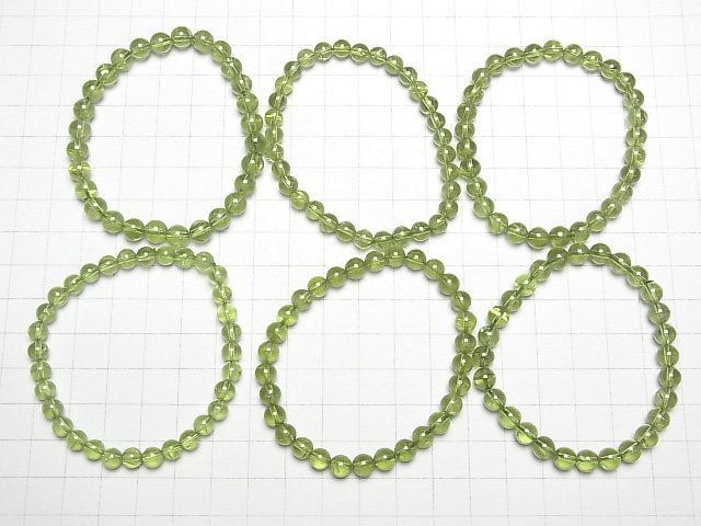 [Video]Peridot AAA- Round 6mm Bracelet