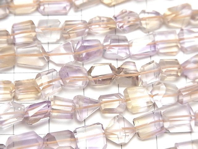 [Video]High Quality Ametrine AA++ Faceted Nugget half or 1strand beads (aprx.15inch/38cm)