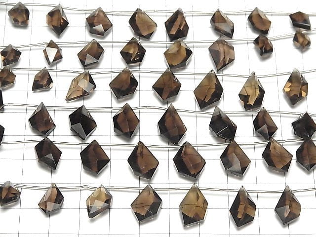 [Video] High Quality Smoky Quartz AAA- Spindle cut [Dark color] 1strand (9pcs)