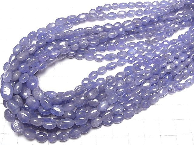 [Video]High Quality Tanzanite AAA- Oval 1strand beads (aprx.15inch/38cm)