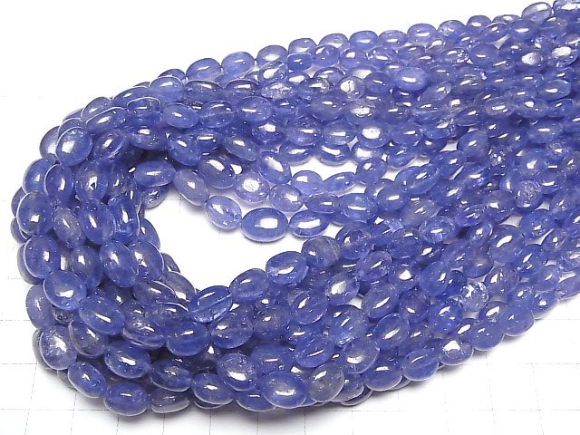 [Video]High Quality Tanzanite AAA Oval 1strand beads (aprx.15inch/36cm)