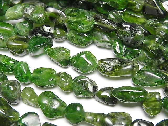 [Video] Chrome Diopside AA Nugget 1-strand beads (approx. 15 inches/36 cm)