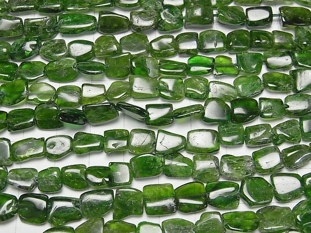 [Video]Chrome Diopside AA Flat Nugget 1strand beads (aprx.15inch/38cm)