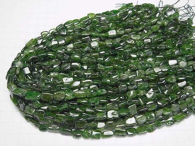 [Video]Chrome Diopside AA Flat Nugget 1strand beads (aprx.15inch/38cm)