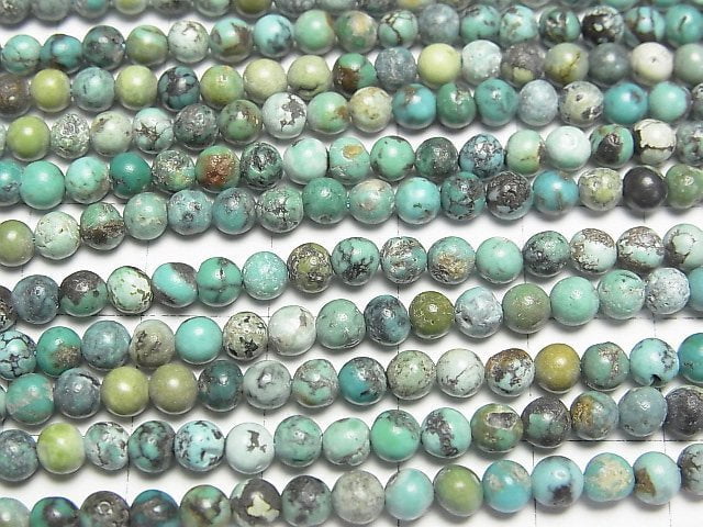 [Video]Turquoise AA+ Round 4mm 1strand beads (aprx.15inch/37cm)