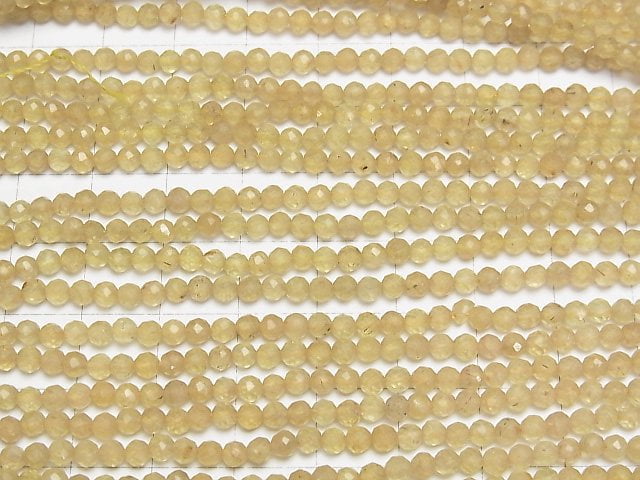 [Video]High Quality! Yellow Apatite AA Faceted Round 3mm 1strand beads (aprx.15inch/37cm)