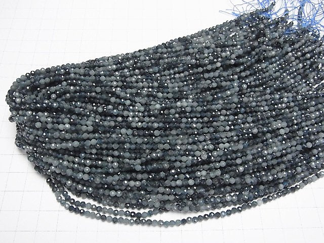 [Video] High Quality! Indigo Light Tourmaline AA Faceted Round 3mm 1strand beads (aprx.15inch/38cm)