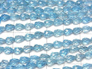 [Video]High Quality Swiss Blue Topaz AAA Vertical Hole Faceted Drop 6x6x4mm 1/4-1strand beads (aprx.9inch/23cm)
