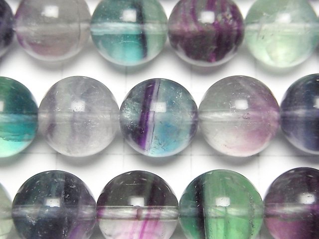 [Video] Multi color Fluorite AA++ Round 12mm half or 1strand beads (aprx.15inch/38cm)