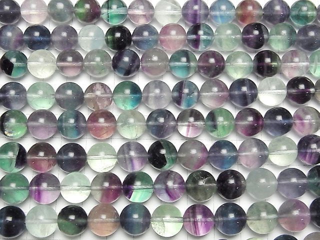 [Video] Multi color Fluorite AA++ Round 12mm half or 1strand beads (aprx.15inch/38cm)