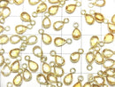 [Video]High Quality Citrine AAA Bezel Setting Pear shape 7x5mm Rose Cut [One Side] 18KGP 4pcs