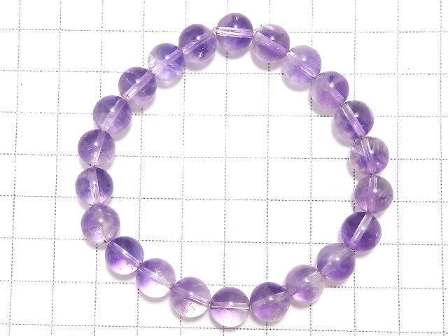 [Video][One of a kind] High Quality Bi-color Amethyst AAA- Round 9mm Bracelet NO.6