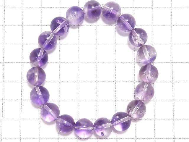 [Video][One of a kind] High Quality Bi-color Amethyst AAA- Round 10mm Bracelet NO.11