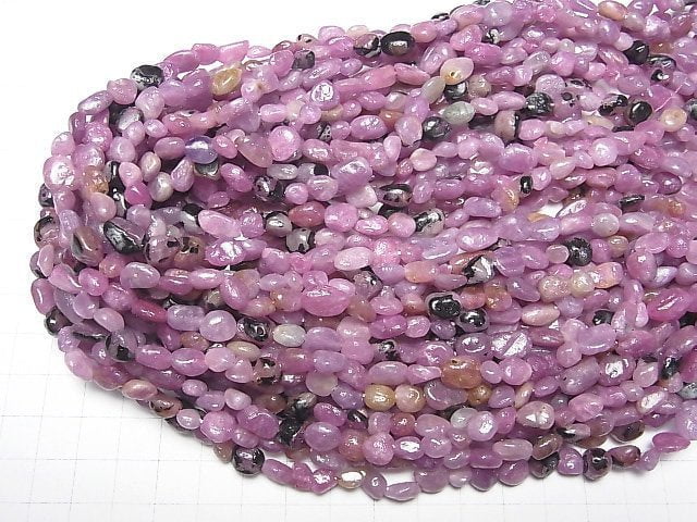 [Video] Burmese Ruby (Pink Sapphire)AA Small Size Nugget 1strand beads (aprx.15inch/38cm)