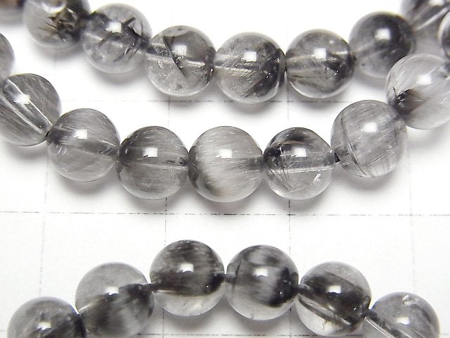 [Video]Platinum Rutilated Quartz AAA- Round 6mm Bracelet