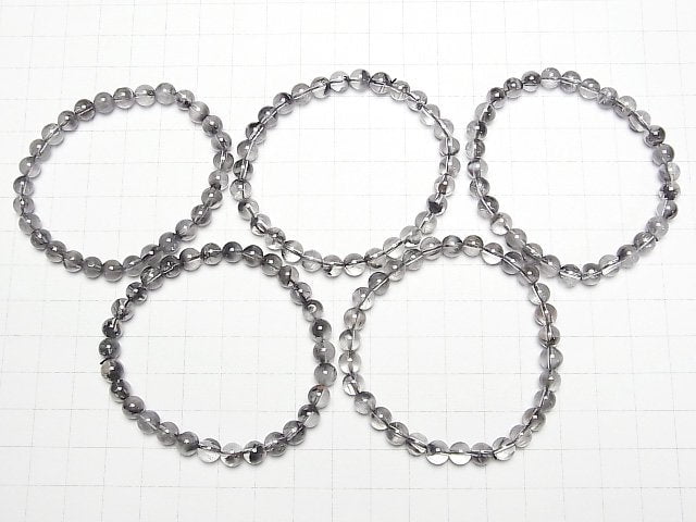 [Video]Platinum Rutilated Quartz AAA- Round 6mm Bracelet