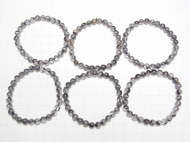 [Video]Platinum Rutilated Quartz AAA- Round 6.5mm Bracelet