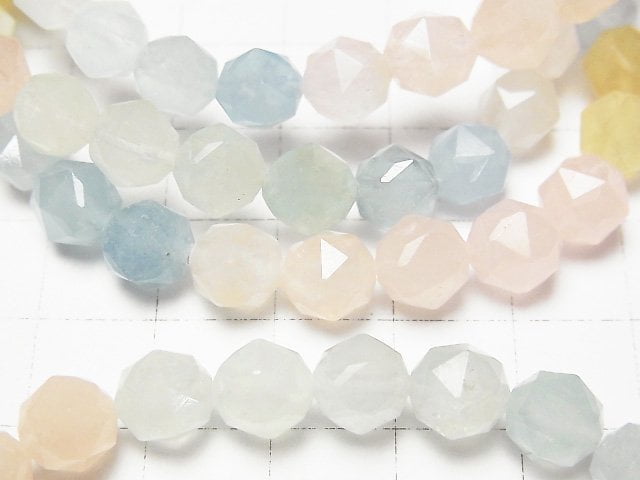 [Video] High Quality! Beryl Mix (Multi color Aquamarine) AA++ Star Faceted Round 8mm Bracelet