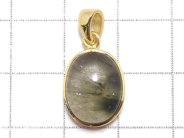 [Video][One of a kind] Actinolite in Quartz AAA Pendant 18KGP NO.11