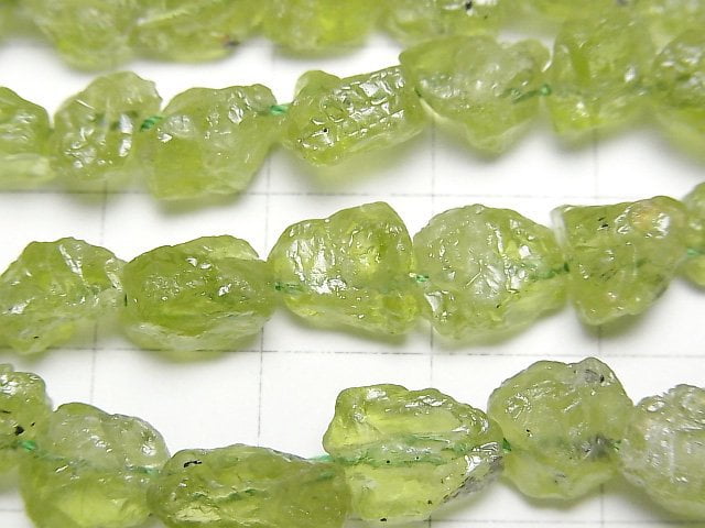 [Video]Peridot AA+ Roughlock Nugget 1strand beads (aprx.15inch/37cm)