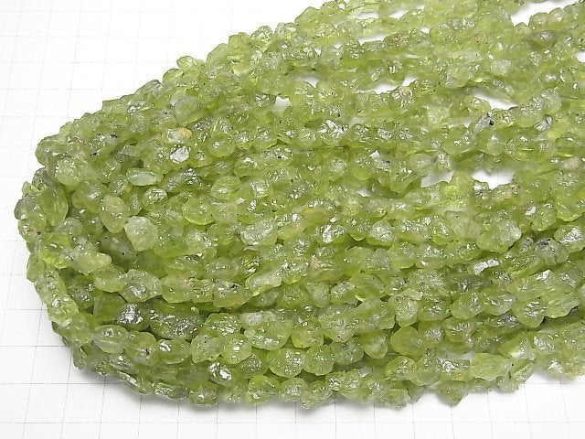 [Video]Peridot AA+ Roughlock Nugget 1strand beads (aprx.15inch/37cm)