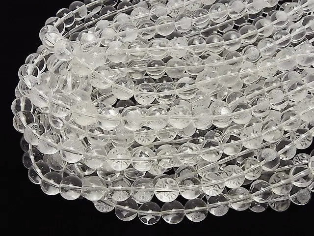 [Video] Flower of Life Carved! Crystal AAA Round 8mm,10mm,12mm half or 1strand beads (aprx.15inch/36cm)