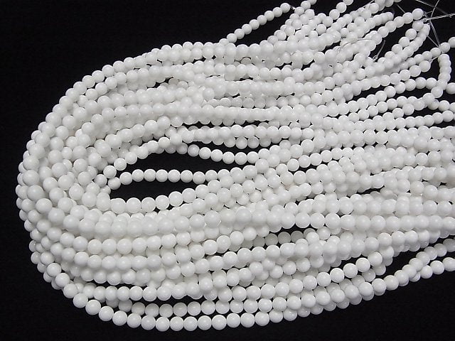 [Video] White Onyx AAA Round 5mm 1strand beads (aprx.15inch/38cm)