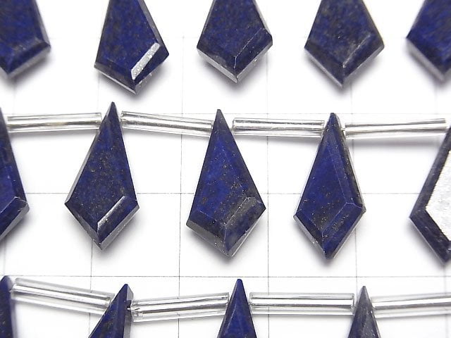 [Video]High Quality Lapislazuli AA++ Deformed Diamond Faceted 1strand (9pcs)